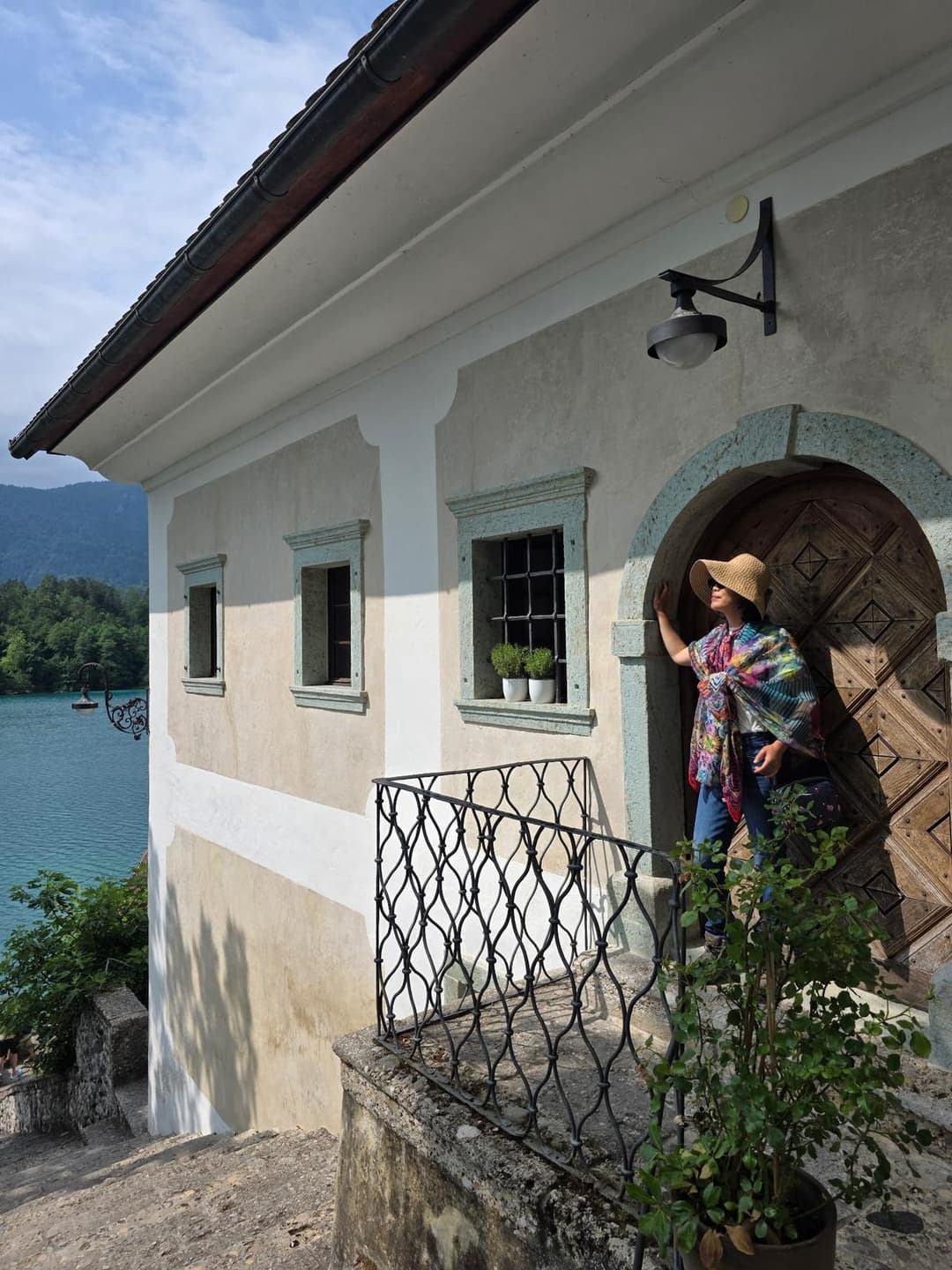White double front entry doors installed at residential home